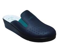 Pantofole donna sanitarie pelle comode ciabatte anatomiche 707 804 Bianco e Blu