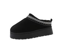 AlHECE Pantofole Donna Stivali da Neve per Le Donne Inverno Cashmere Caldo Spessore Suole Senza Tacco-Coperto Capelli Half Slipper Scarpe di Cotone per Le Donne-Nero-42