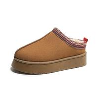 AlHECE Pantofole Donna Stivali da Neve per Le Donne Inverno Cashmere Caldo Spessore Suole Senza Tacco-Coperto Capelli Half Slipper Scarpe di Cotone per Le Donne-Marrone-36