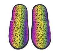 Pantofole Donna Uomo Animal Paw Rainbow Print Pantofole Donna Antiscivolo Calde E Comode Ciabatte Interne, Per Interno Esterno, Viaggi, Hotel, M