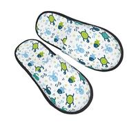 Pantofole donna uomo caldo soffice caldo caldo donna scarpe da casa pantofole camera pantofole pelose pantofole creature marine cartone animato pantofole pelose pantofole pelose pantofole pelose, Nero