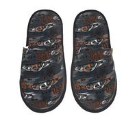 Pantofole Donna Uomo Cool Sports Car Print Inverno Pantofole Uomo Peluche Pelo Foderata Lavabile Home Scarpe, Per Interno Esterno, Viaggi, Hotel, L