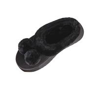 Pantofole donna uomo donna pantofole da infilarsi dentro con suola spessa, morbide scarpe foderate in pile per il comfort interno esterno, per l'inverno, S scarpe da donna, Nero , 40 EU