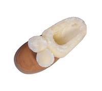 Pantofole donna uomo donna pantofole da infilarsi dentro con suola spessa, morbide scarpe foderate in pile per il comfort interno esterno, per l'inverno, S scarpe da donna, marrone, 38 EU