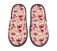 Pantofole Donna Uomo Strawberry Cakes Print Pantofole Da Uomo Calde E Comode Antiscivolo Ciabatte Invernali, Per Interno Esterno, Viaggi, Hotel, L