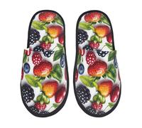 Pantofole Donna Uomo Strawberry Fruit Print Pantofole Donna Antiscivolo Calde E Comode Peluche Ciabatte, Per Bagno, Hotel, Viaggi, M