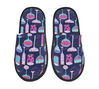 Pantofole Donna Uomo Wine Glasses And Cocktails Pantofole Da Uomo Peluche Pelo Foderata Morbide Peluche Ciabatte, Per Bagno, Interno Esterno, Viaggi, L