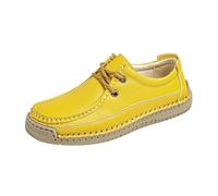 Pantofole e mocassini da donna, ortopediche, Mary Jane, per il tempo libero, per la primavera, traspiranti, a piedi nudi, slipon, scarpe estive per camminare e indossare tutti i giorni, giallo., 44 EU