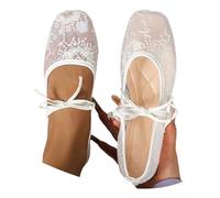 Pantofole e mocassini da donna, ortopediche, Mary Jane, traspiranti, a piedi nudi, scarpe estive, per la primavera e la vita di tutti i giorni, bianco, 40 EU