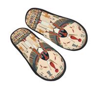 Pantofole egiziane con faraone per donne e uomini, antiche pantofole antiscivolo per la casa, comode calzature pelose in memory foam, scarpe da viaggio per camera da letto, Multicolore, 8/11 UK Men
