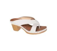 Pantofole estive con tacco, eleganti infradito da donna, con tacco a blocco, stile vintage, bohémien, sandali estivi da donna, lavabili per viaggi, vacanze, bianco, 40 EU