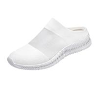 Pantofole estive da donna, chiuse, slip-on, sneaker in rete, bianco, 41 EU