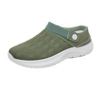 Pantofole estive da donna, comode e traspiranti, antiscivolo, leggere, per camminare, per anziani, con piedi larghi, verde, 36 EU