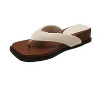 Pantofole estive da donna con una parola selvatica femminile usura esterna fondo spesso sandali rialzanti per il tempo libero pantofole sandali slip-on per le signore, bianco, 37.5 EU