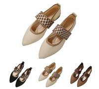 Pantofole estive da donna, eleganti, alla moda, stile urbano, con punta chiusa, comode, traspiranti, suola morbida, scarpe da lavoro, scarpe da pendolare, scarpe da indossare tutti i giorni, beige