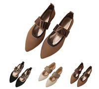 Pantofole estive da donna, eleganti, alla moda, stile urbano, con punta chiusa, comode, traspiranti, suola morbida, scarpe da lavoro, scarpe da pendolare, scarpe da indossare tutti i giorni, marrone