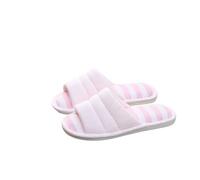 Pantofole estive da donna, in cotone, a righe, antiscivolo, antiscivolo, per la casa, per gli ospiti, Colore: rosa., 38 EU