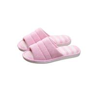Pantofole estive da donna, in cotone, a righe, antiscivolo, antiscivolo, per la casa, per gli ospiti, Rosa acceso., 36 EU