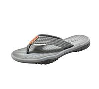 Pantofole estive da spiaggia, antiscivolo, in pelle con supporto per arco, sandali estivi, da uomo, da donna, con tacco inclinato, da spiaggia, infradito in morbida pelle, grigio., 45 EU