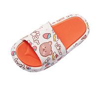 Pantofole estive per ragazze e bambini: carino modello di cartone animato stampa floreale antiscivolo pantofole da bagno per la casa con antiscivolo comode e morbide, Colore: arancione., 29/30 EU