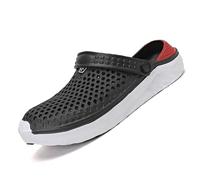 Pantofole estive traspiranti da uomo, comode ciabatte da uomo, casual, unisex, per la pioggia all'aperto, comode, design cavo, sandali infradito, Nero , 39 2/3 EU