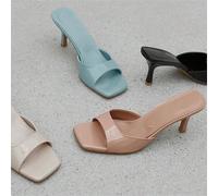 Pantofole francesi con tacco fine da donna 2025 modelli estivi pantofole dolci alla moda con testa quadrata 35-42 taglie grandi sul sito Pantofole francesi con tacco fine da donna 2025 modelli estivi