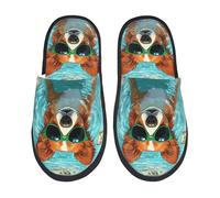 Pantofole Funny Swimming Chihuahua Eleganti Pianelle Piatto Ciabatte Pelose Per Donna Invernali Coppia M