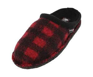 Pantofole HAFLINGER Walkstoff uomo Plaid rosso 31201542 in feltro lana (42-46) 44