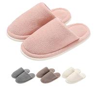 Pantofole in cotone antiscivolo, per uomo e donna, unisex, leggere e senza rumore, ideali per l'inverno e l'estate, per interni per coppie, Colore: rosa., 36 EU