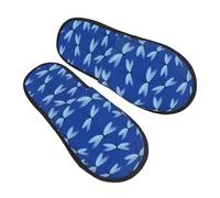 Pantofole In Cotone Blue Dragonfly Print Comoda Scarpe Da Camera Morbide Ciabatte Invernali Per Hotel Coppia Campeggio L