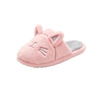 Pantofole in cotone con stampa di gattini e suola antiscivolo per stare in casa in inverno, pantofole da donna in cotone, pantofole calde in peluche, unisex, morbide e comode, Rosa, 37 EU
