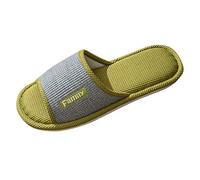 Pantofole in cotone e lino, antiscivolo, con punta aperta, lavabili, unisex, in lino, per la casa, per gli ospiti, per la casa, grigio., 40 EU