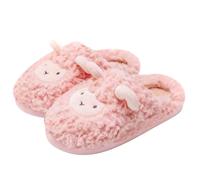 Pantofole in cotone e lino - Scarpe da donna ultra comode tinta unita pantofole per la casa delle donne morbide pantofole interne leggere spesse e antiderapant donna, rosa, 40 EU