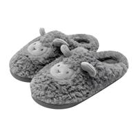 Pantofole in cotone e lino - Scarpe da donna ultra comode tinta unita pantofole per la casa delle donne morbide pantofole interne leggere spesse e antiderapant donna, grigio, 44 EU