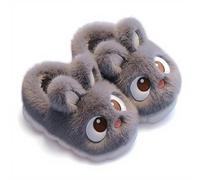 Pantofole in cotone per bambini, lepre carina, antiscivolo, peluche invernale