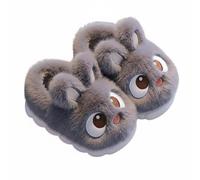 Pantofole in cotone per bambini, lepre carina, antiscivolo, peluche invernale