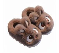 Pantofole in cotone per bambini, lepre carina, antiscivolo, peluche invernale