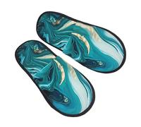 Pantofole in marmo turchese per donne e uomini, linea verde acqua, antiscivolo, pantofole da casa per interni, comode calzature pelose in memory foam, scarpe da viaggio per camera da letto