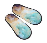 Pantofole in marmo viola turchese per donne e uomini astratte antiscivolo pantofole da casa comode calzature pelose in memory foam scarpe da viaggio per camera da letto, Multicolore, 8/11 UK Men/ 9.5