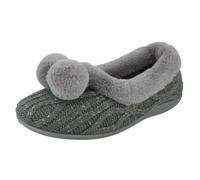 Pantofole Con Pompon In Memory Foam Tricot Rosa Per Donne Chloe