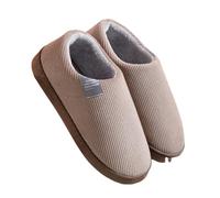 Pantofole in memory foam, in cotone, per interni ed esterni, per mocassino, pantofole da uomo, calde e invernali, fodera in sherpa, per la casa, scarpe antiscivolo, caffè, 44 EU