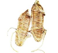 Pantofole in paglia intrecciate a mano, da uomo e da donna, realizzate a mano, traspiranti, resistenti all'usura, da spiaggia, stile vintage, sandali sportivi leggeri, giallo., 43 EU