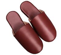 Pantofole in Pelle da Donna per Interni, Pantofole Unisex con Punta Chiusa per Donne per Interni, Suola Inferiore Morbida e silenziosa per Il Comfort (Colore : Marrone, Dimensioni : 43/44EU)