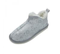 Donna Pantofole IN Pelle Di Agnello Angelo Argento Scarpe Pelliccia Caldo Merino
