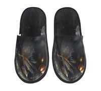 Pantofole In Peluche Black And Gold White Horse Comoda Ciabatte Piatto Pantofole Pelose Per Autunno Uomo Coppia L