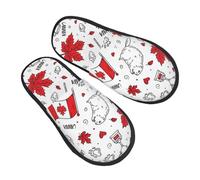 Pantofole In Peluche Marple Beaver Canada Flag Moda Scarpe Peluche Feltro Ciabatta Con Pelo Per Autunno Campeggio Invernali L