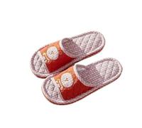 Pantofole In Tessuto Couple Slippers Women's Thickened Indoor Home Silent On Wood Floor Spring Autumn Season Ladies Slippers Per Donne Uomini(Red,39)