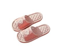 Pantofole In Tessuto Couple Slippers Women's Thickened Indoor Home Silent On Wood Floor Spring Autumn Season Ladies Slippers Per Donne Uomini(Pink,43)