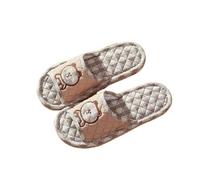 Pantofole In Tessuto Couple Slippers Women's Thickened Indoor Home Silent On Wood Floor Spring Autumn Season Ladies Slippers Per Donne Uomini(Brown,43)