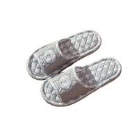 Pantofole In Tessuto Couple Slippers Women's Thickened Indoor Home Silent On Wood Floor Spring Autumn Season Ladies Slippers Per Donne Uomini(GRAY,39)